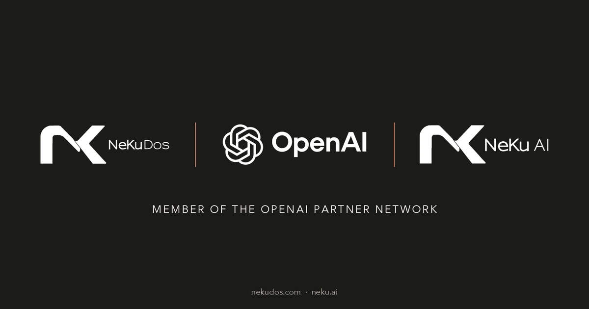 NeKuDos, OpenAI ve NeKu AI logolarıyla OpenAI Partner Network üyelik duyurusu