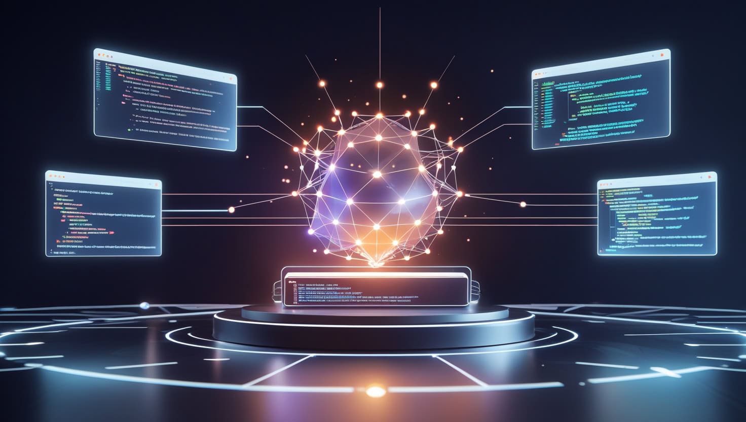 Quantum computing and digital network data visualization for technology innovation.